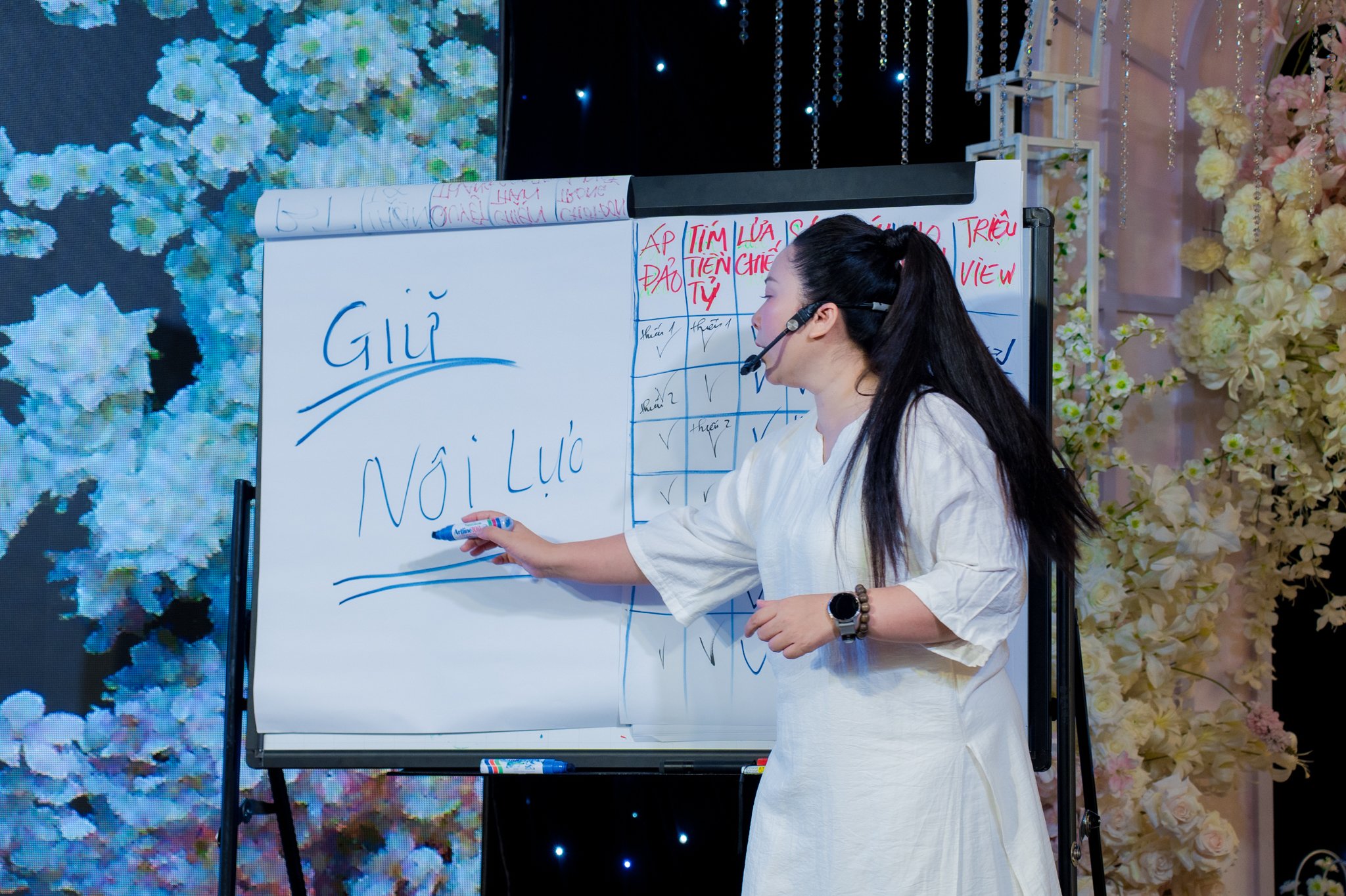 Đỗ Trương San San hướng dẫn nội dung “Giữ nội lực” trên lớp